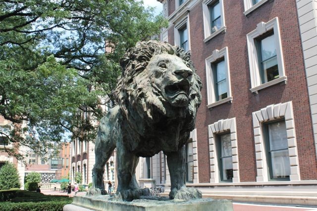 Columbia lion statue