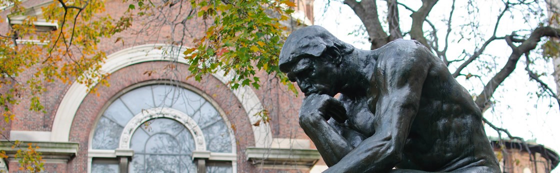 "The Thinker" statue on campus