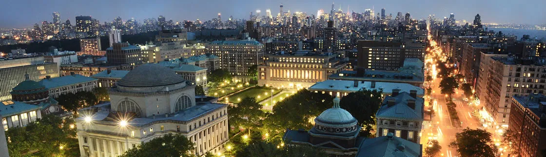 Aerial view of Columbia at night