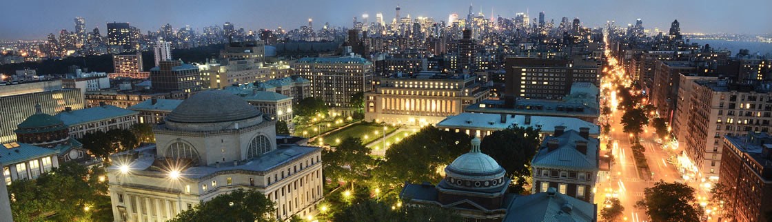 Aerial view of Columbia at night